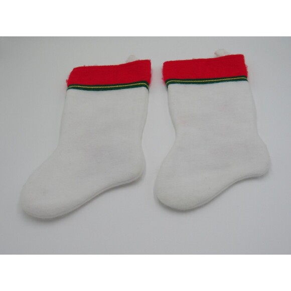 Retro 1970s Set of 2 Vintage Felt Christmas Stockings Santa Holiday Morehead - Picture 8 of 12